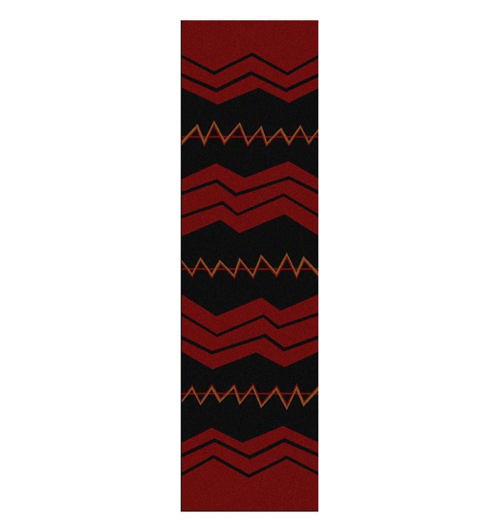 War Path Floor Runner in Red and Black - Made in the USA - Your Western Decor