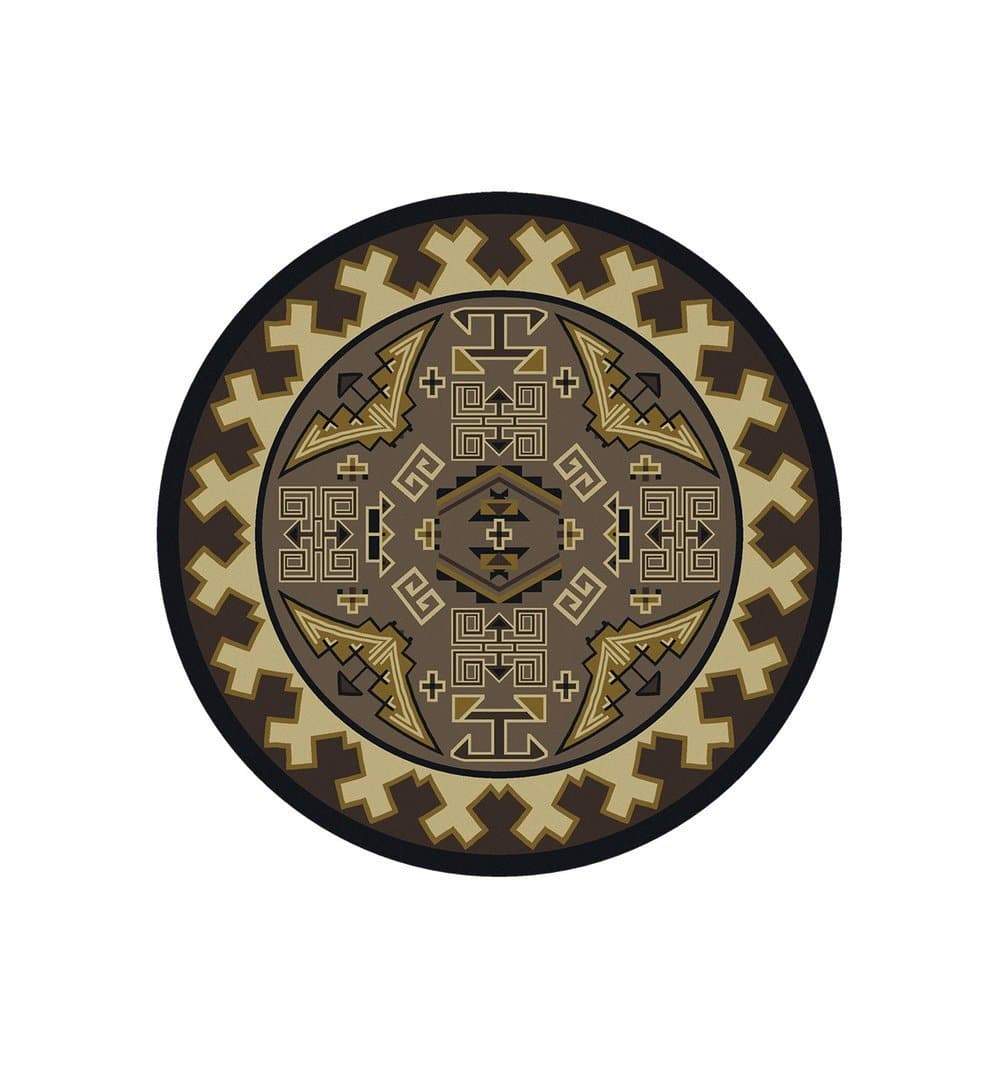 Trader Blanket 8' Round Area Rug - Sand - Made in the USA - Your Western Decor, LLC
