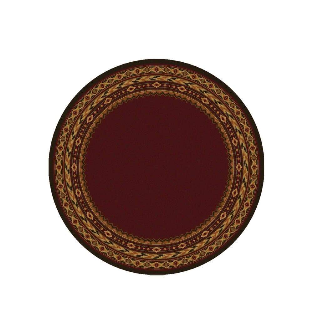 Cimarron Red 8' Round Area Rug made in the USA - Your Western Decor