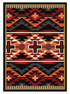 Rustic Cross Southwest Area Rug Black - Made in the USA - Your Western Decor