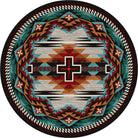 Rustic Cross - Electric 8' Round Area Rug - Your Western Decor, LLC