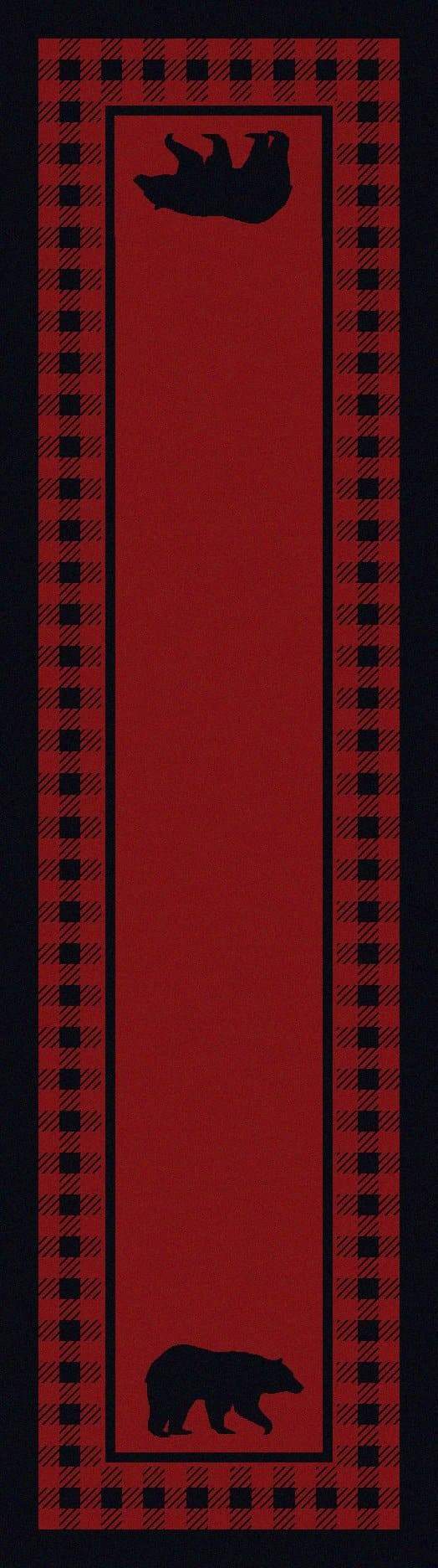 Bear Refuge Rug  Red Floor Runner - Made in the USA - Your Western Decor