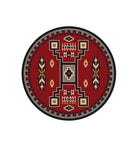 Old Crow Southwestern Round Area Rug in red - made in the USA  - Your Western Decor