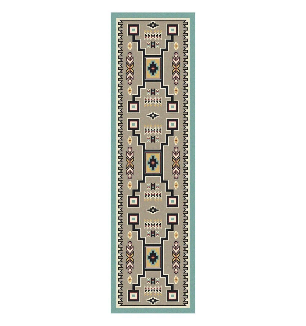 Old Crow Floor Runner turquoise/red made in the USA - Your Western Decor