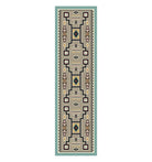 Old Crow Floor Runner turquoise/red made in the USA - Your Western Decor