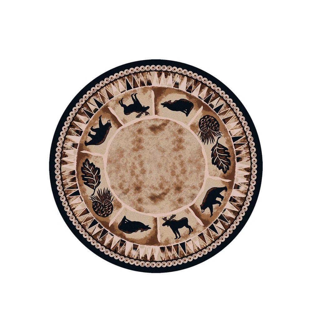 Northern Wildlife Round Area Rug - Made in the USA - Your Western Decor