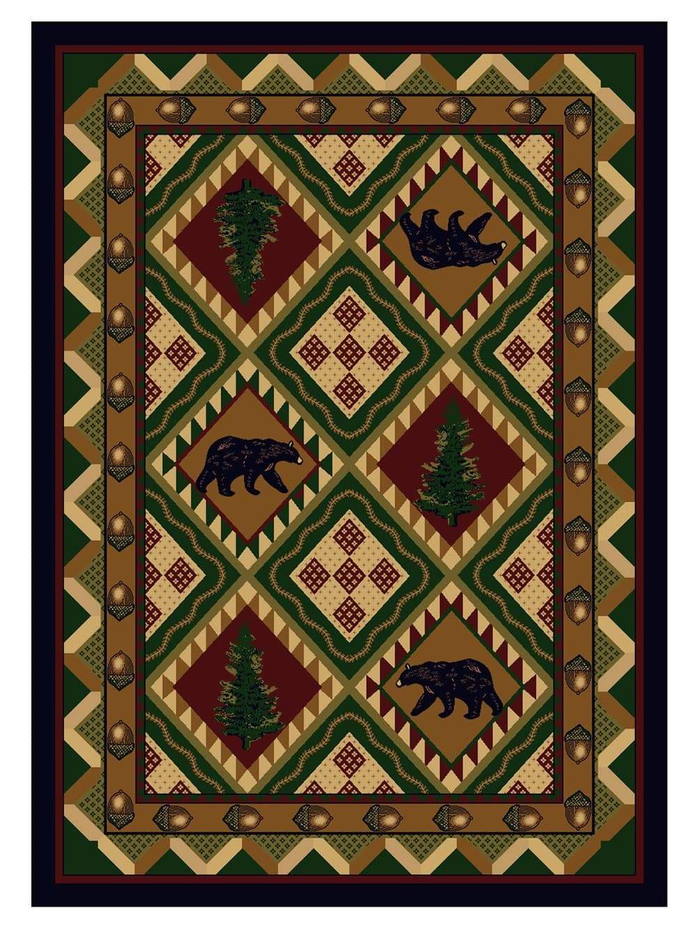 Quilted Forest Cabin Rugs - Made in the USA - Your Western Decor, LLC
