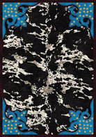 Fancy Cowhide Rug Turquoise Black & White - Made in the USA - Your Western Decor