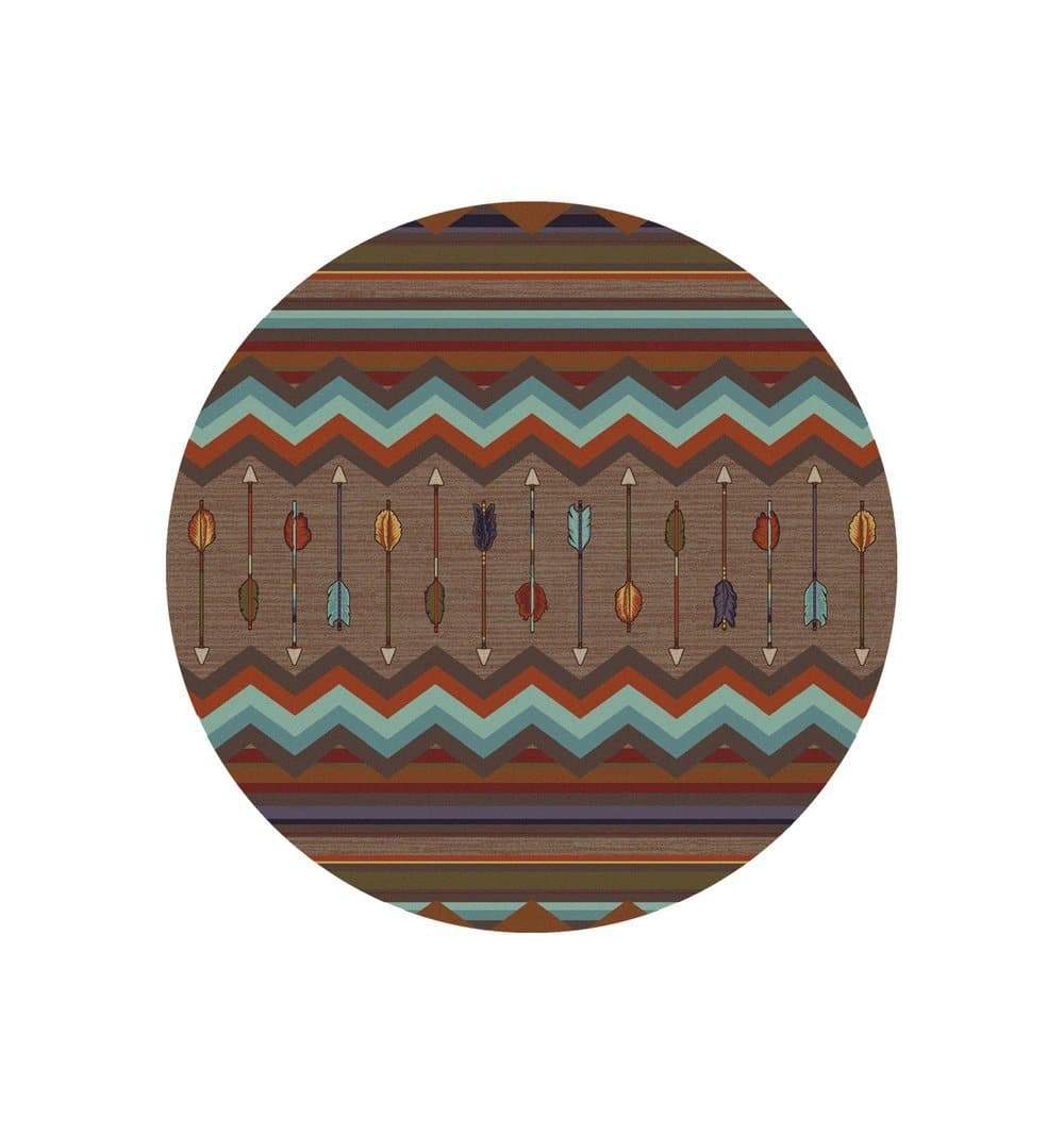 Cresting Fletcher Arrow 8' Round Area Rug - Your Western Decor, LLC