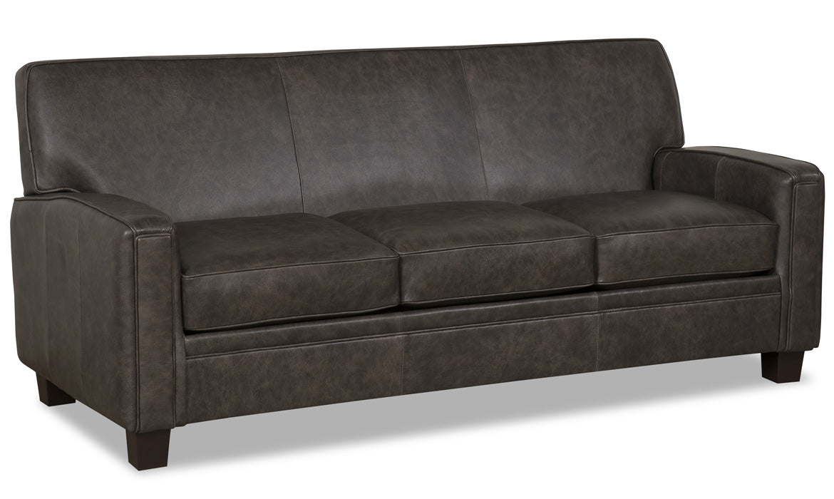 Dark grey leather hide a bed made in the USA - Your Western Decor