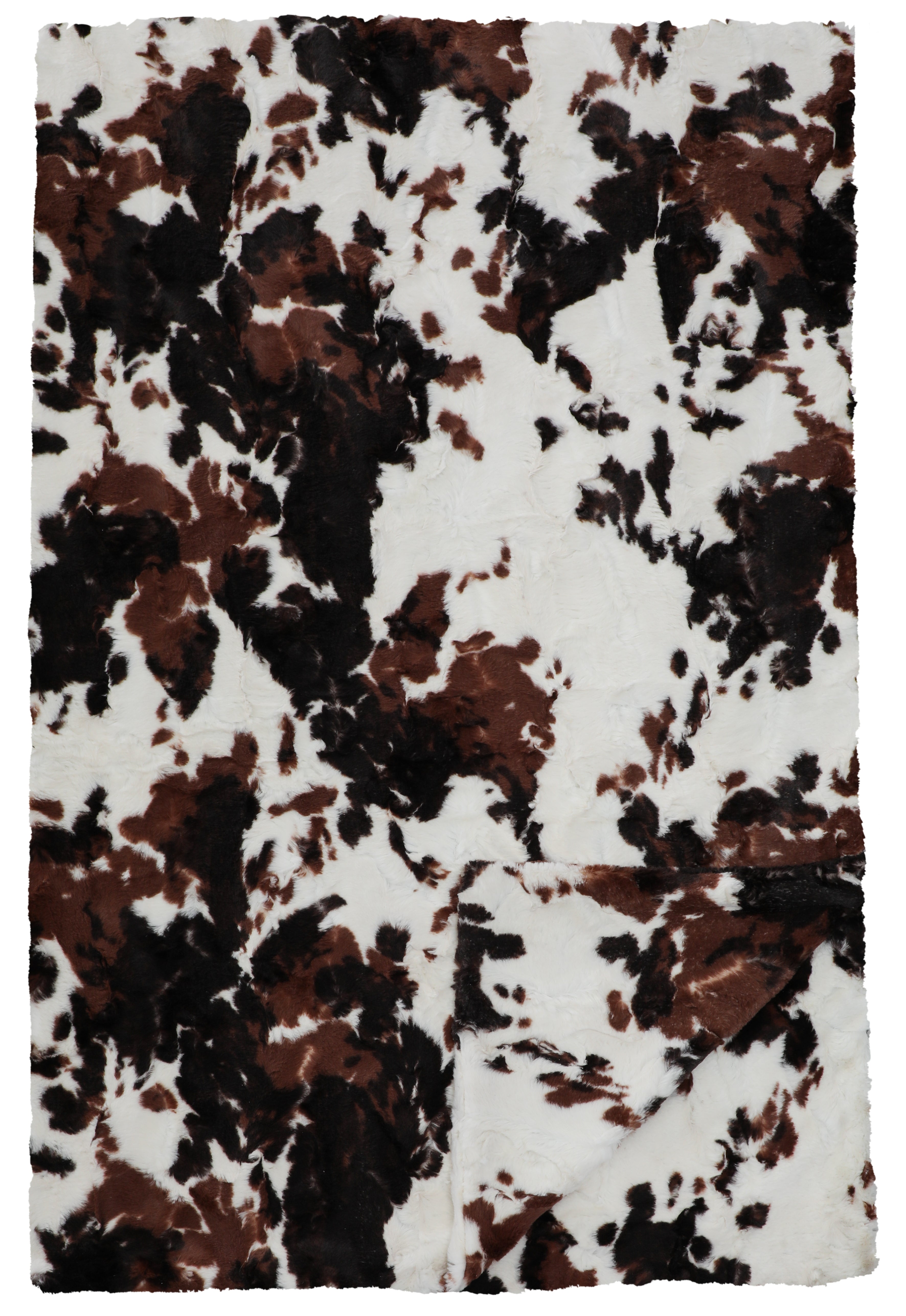American made tri color faux fur throw blanket - Blue Mountain Brands USA