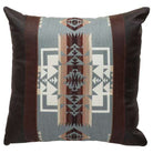 Chief Joseph Fabric and Leather Throw Pillow made in the USA - Blue Mountain Brands USA