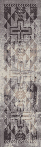 Distressed Rustic Cross Rug Runner - Sandstone - Your Western Decor, LLC