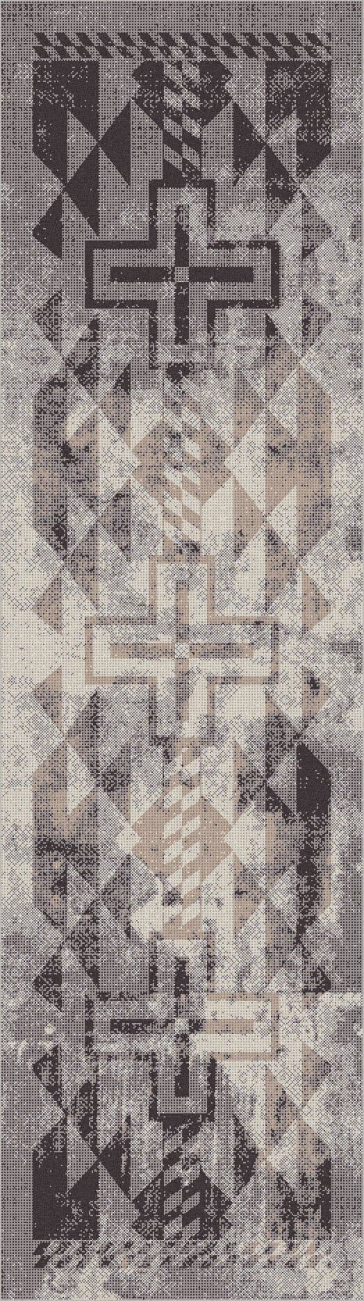 Distressed Rustic Cross Rug Runner - Sandstone - Your Western Decor, LLC