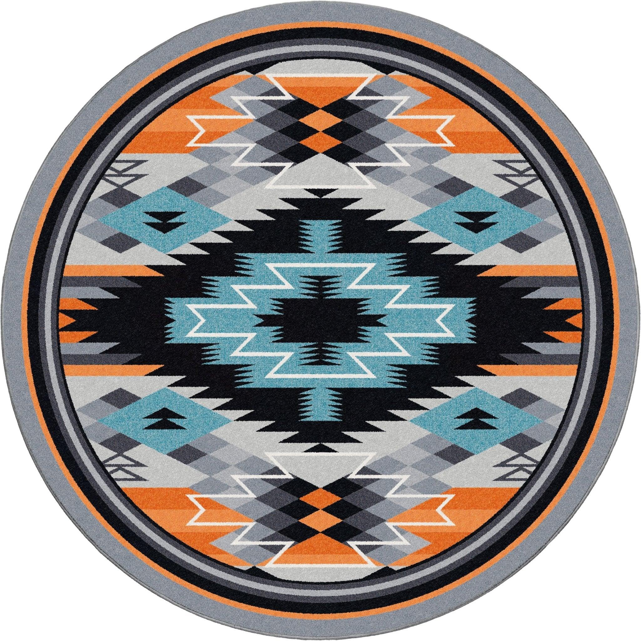 Fire Radio Waves Round Rug - Your Western Decor