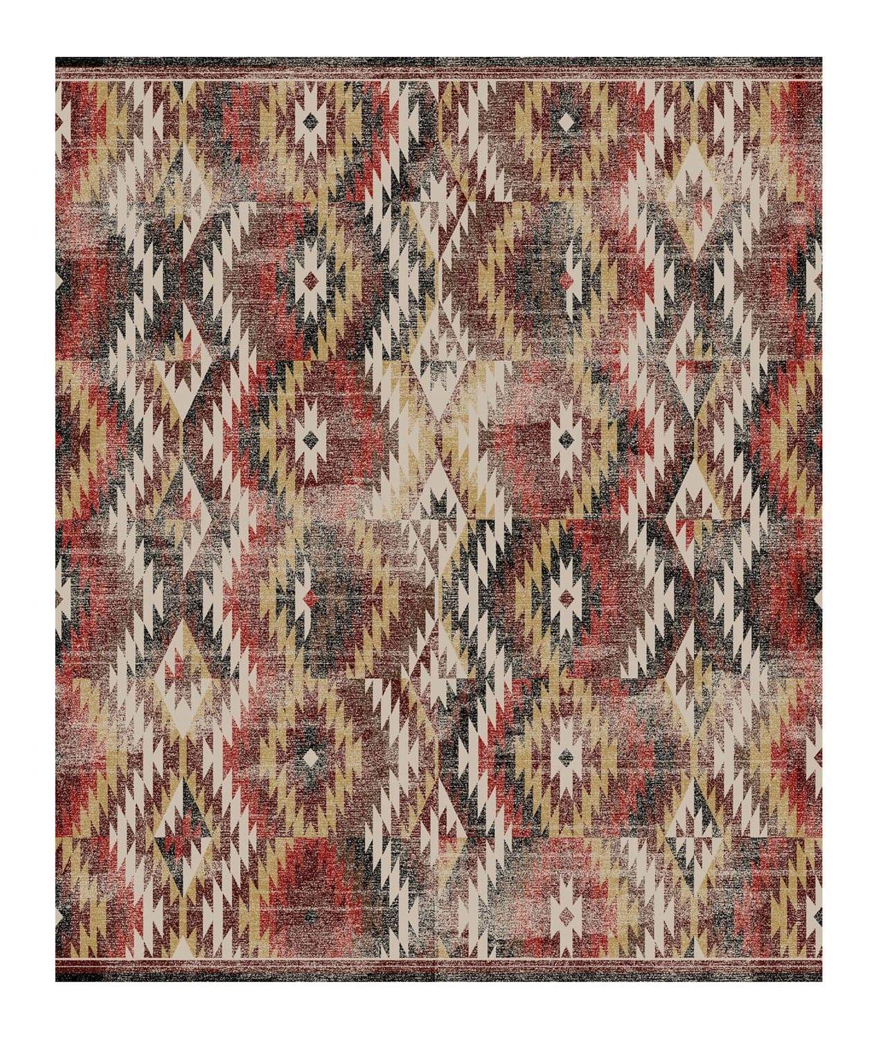 Distressed Southwestern Oversized Rug made in the USA 11' x 13' - Your Western Decor