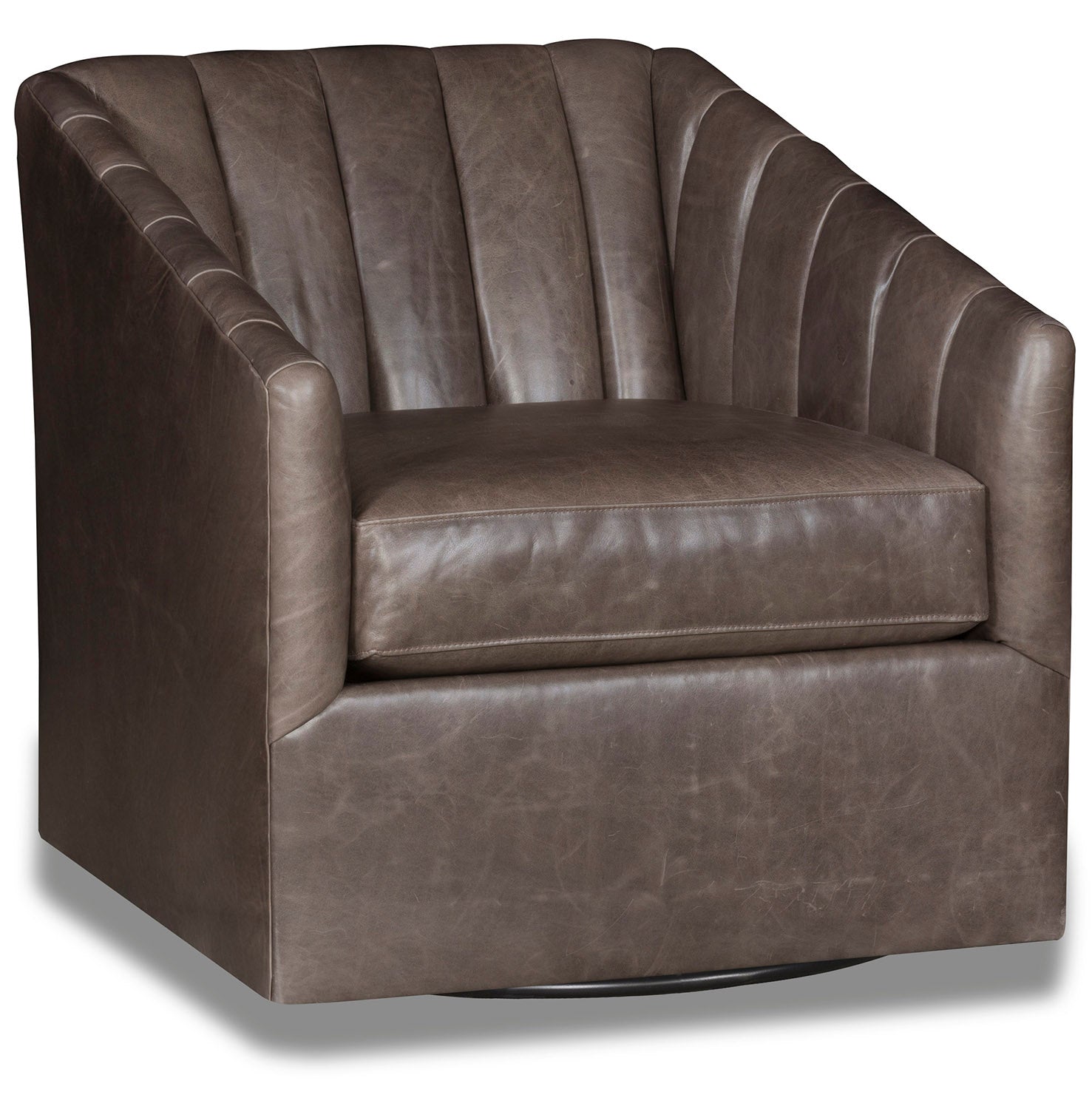 Luxury American Made Leather Swivel Chair - Blue Mountain Brands USA