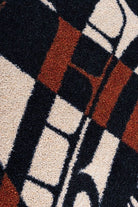 Mike Dangeli - Northern Stripes Round Area Rug - Red & Black carpet detail - Your Western Decor
