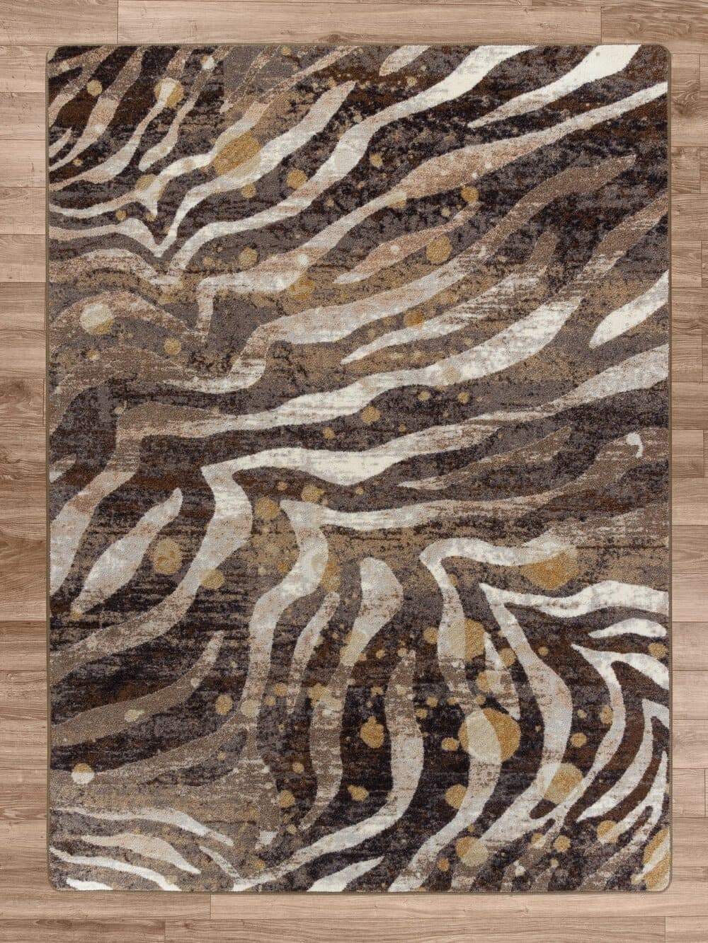 Zebra print rugs with metallic gold splash. Rugs made in the USA. Your Western Decor