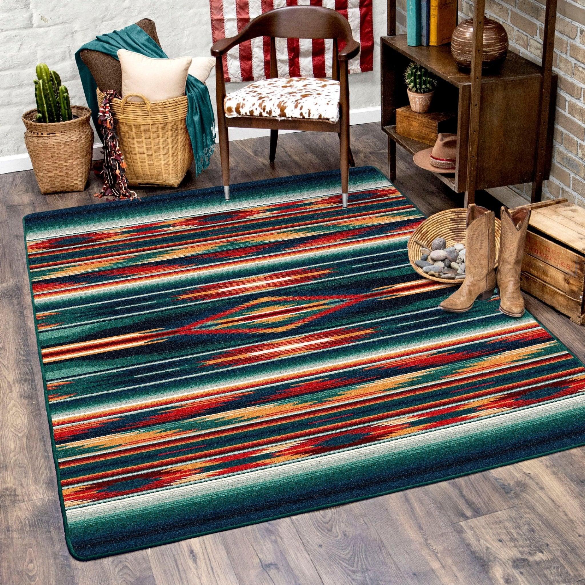 Multi Emerald Area Rugs & Runners - Rugs made in the USA - Blue Mountain Brands Home Decor
