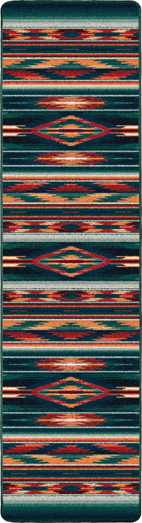 Multi Emerald Floor Runners - Rugs made in the USA - Blue Mountain Brands Home Decor