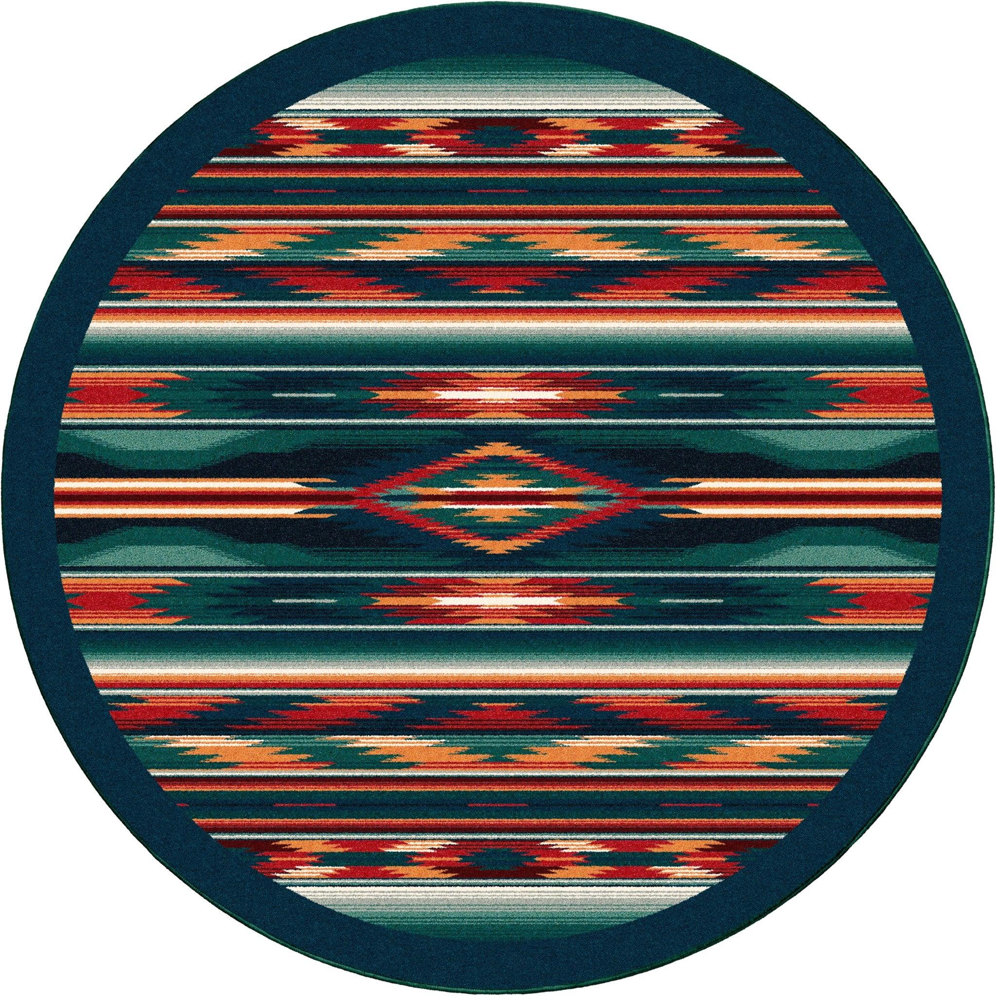 Multi Emerald Round Area Rug - Rugs made in the USA - Blue Mountain Brands USA Home Decor