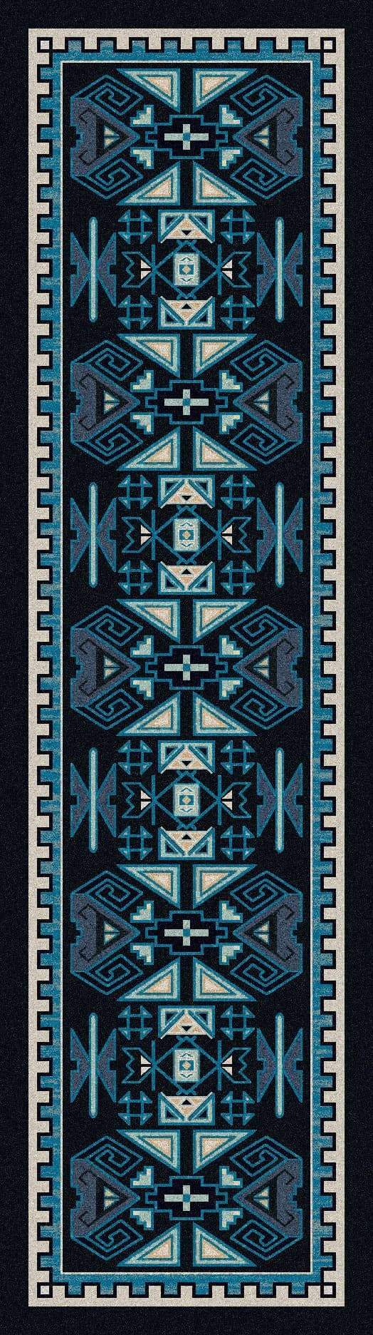 Four Rams Blue Contemporary Floor Runner Made in the USA - Your Western Decor