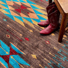 Ohtli Multi Color Aztec Area Rug Detail - Your Western Decor