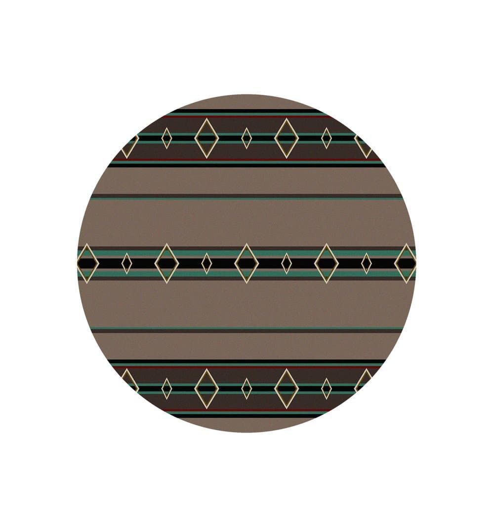 Old Timer Stone & Turquoise Round Area Rug - Made in the USA - Your Western Decor