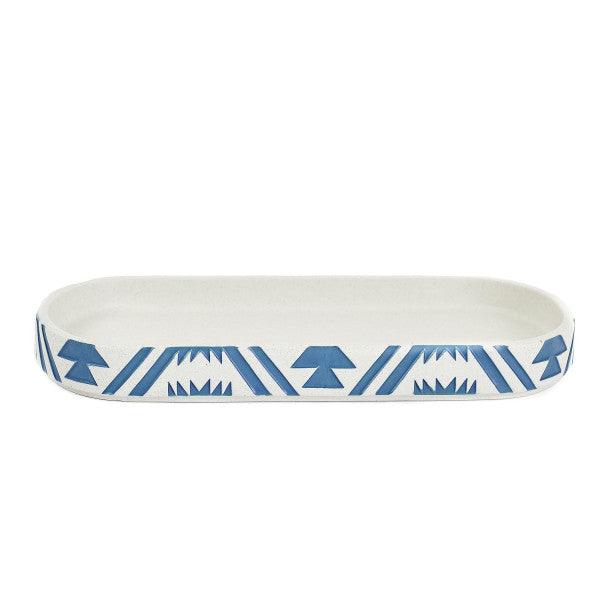 Pendleton Shifting Dunes Bath Tray - Bath Accessories - Blue & White - Ceramic - Pendleton Design -Blue Mountain Brands Home Decor