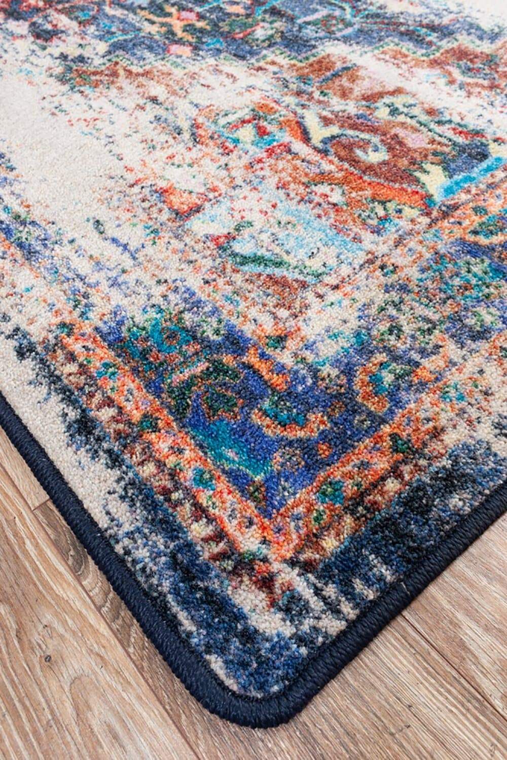Persia Distressed Area Rug Corner Detail - Your Western Decor, LLC