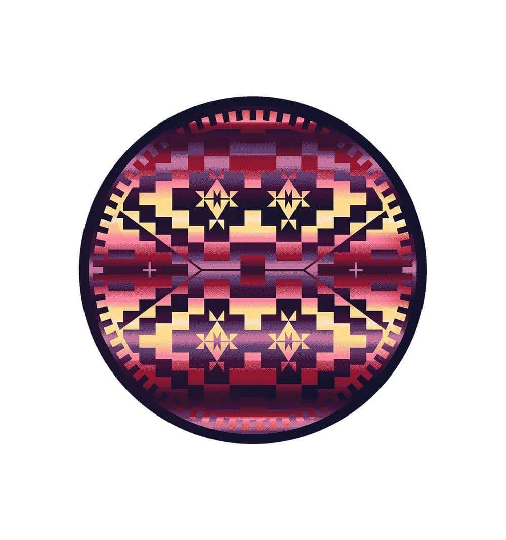 Rainbow Blanket Southwest Round Area Rug - Made in the USA - Your Western Decor