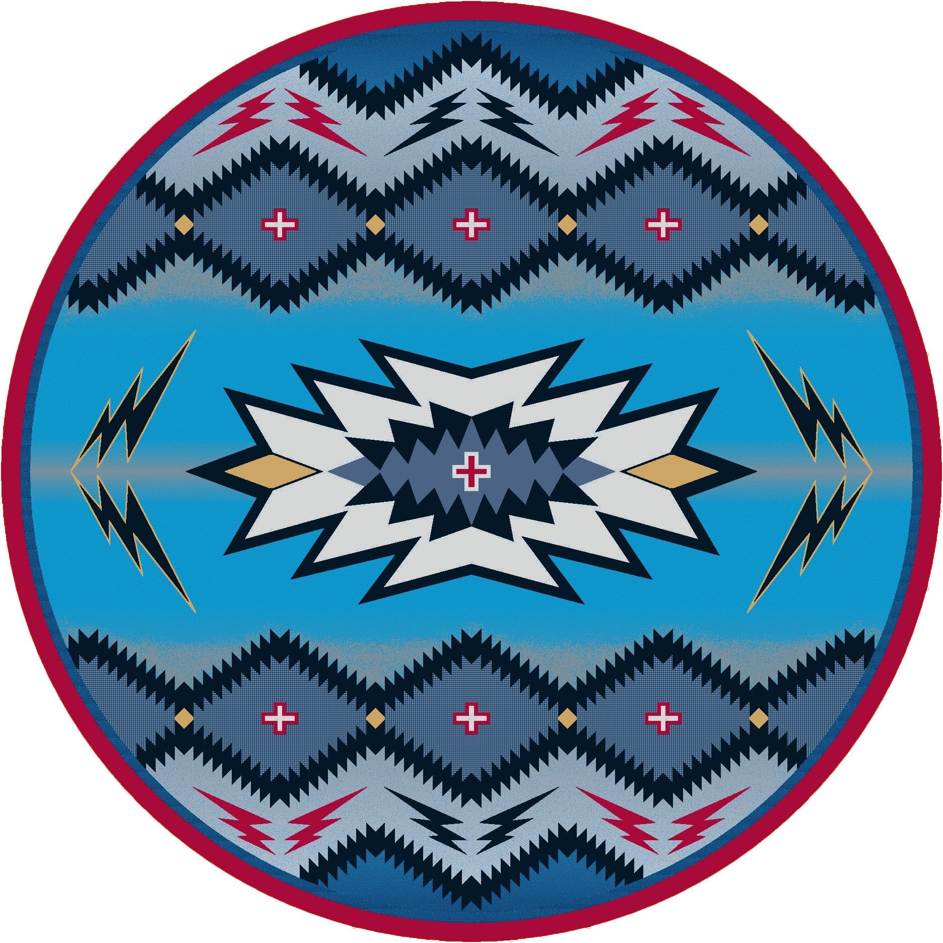 Southwest Denim 8' Round Area Rug - Made in the USA - Your Western Decor