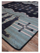 Native American Decor. Native Invaders Area Rug detail. Blue 5x8 made in the USA. Free shipping. Your Western Decor