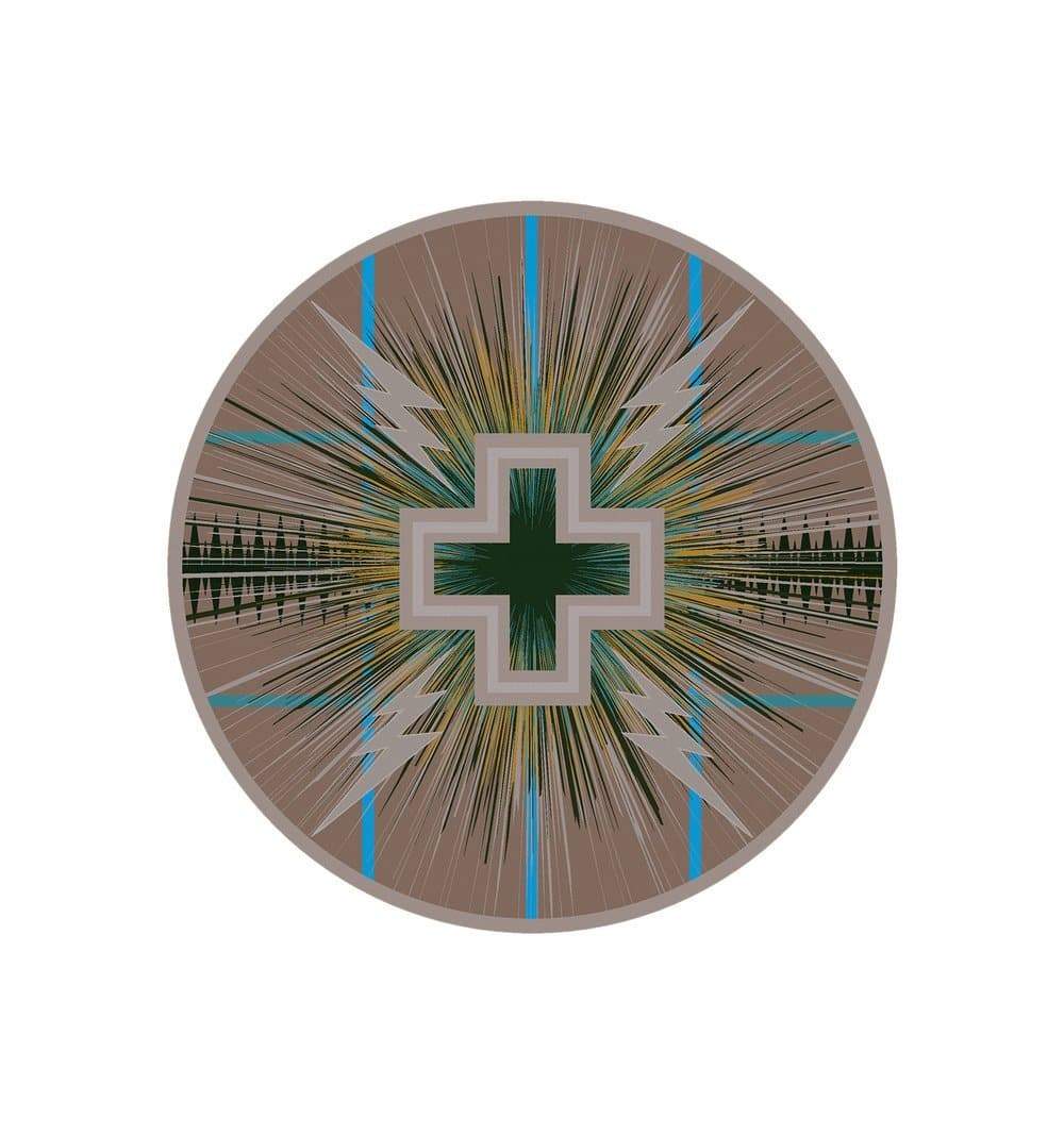 Electric Temple Sands 8' Round Area Rug - Made in the USA - Your Western Decor