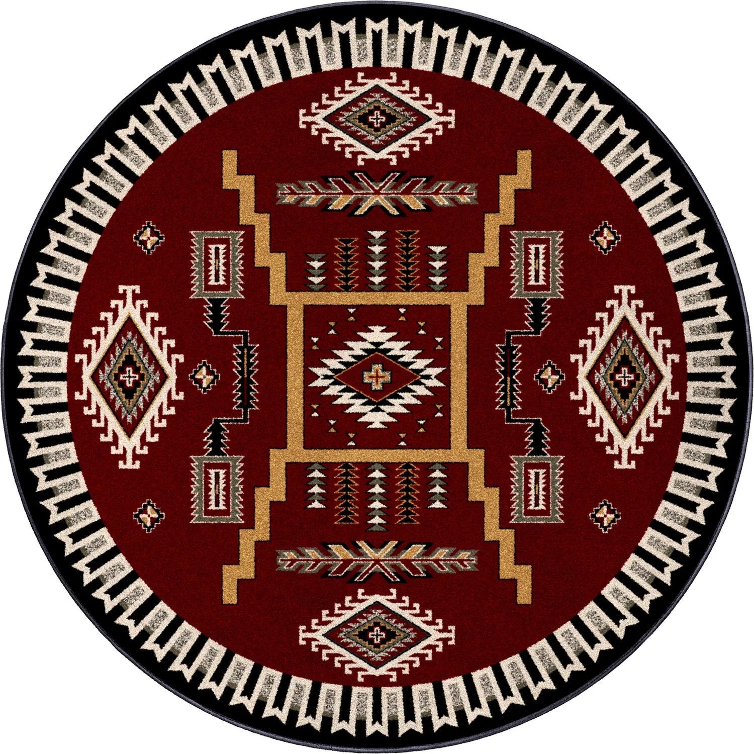Wild Whiskey Area Rugs in Garnet Round | Your Western Decor
