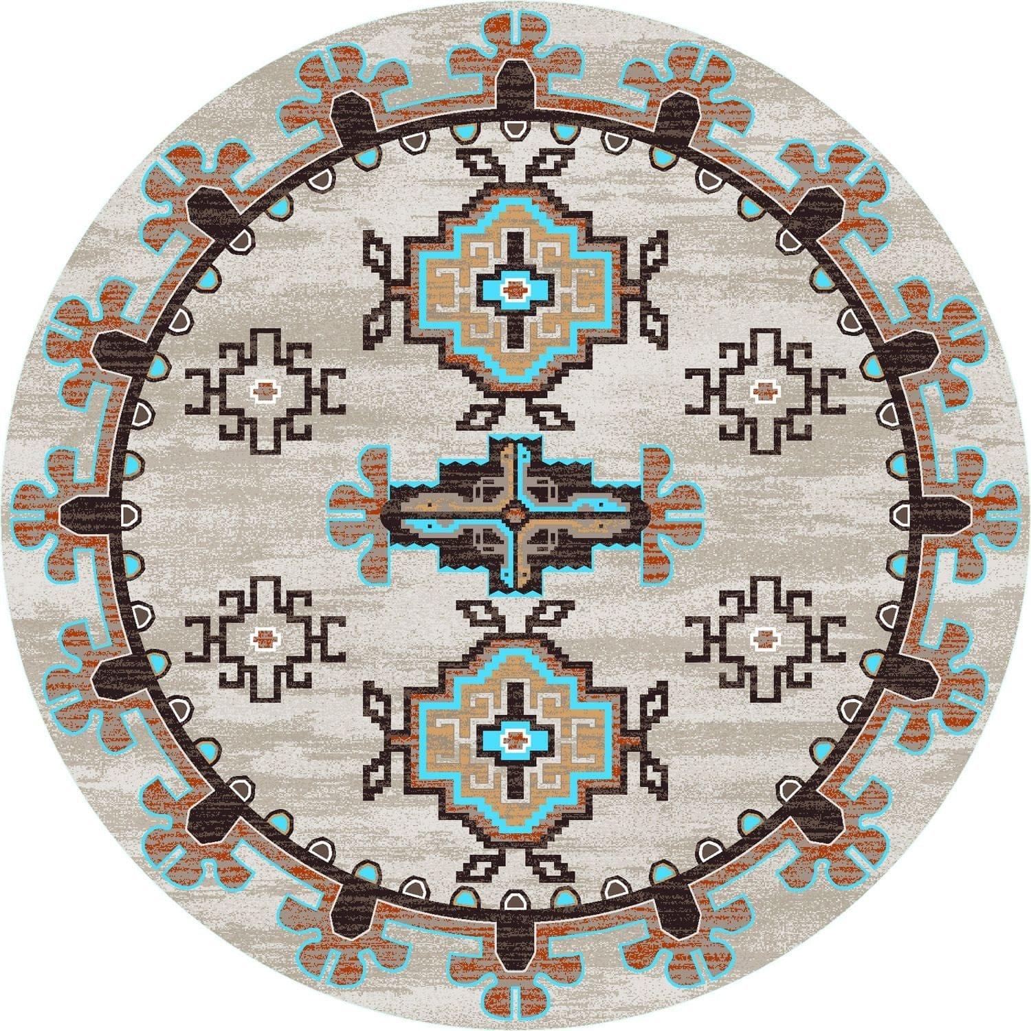 Badlands Sierra Area Rug 8' round - made in the USA - Your Western Decor