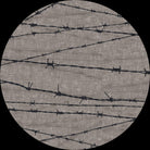 Barbed Wire Round Area Rug in Grey made in the USA - Your Western Decor