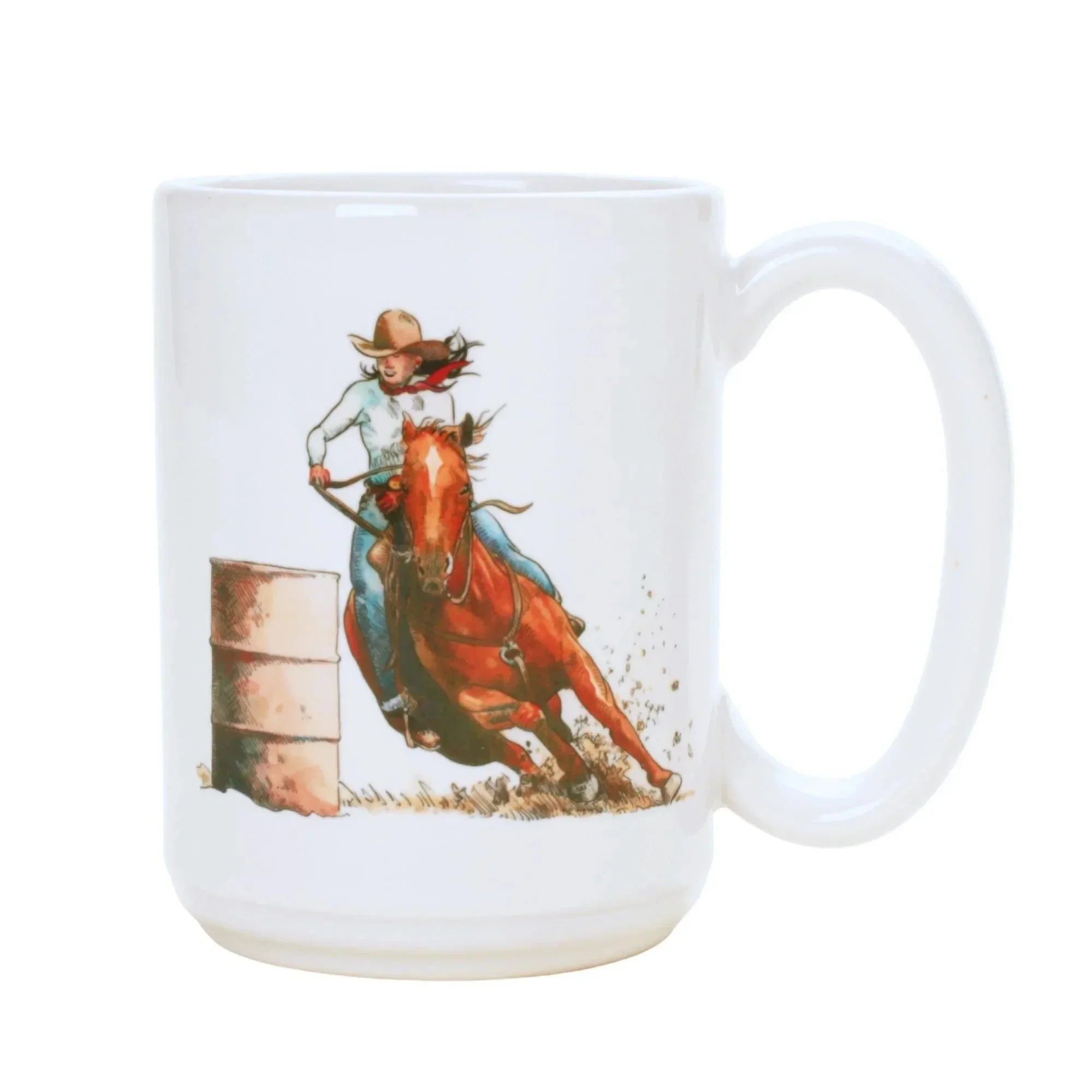 Barrel Racing Art Coffee Mug made in the USA - Your Western Decor
