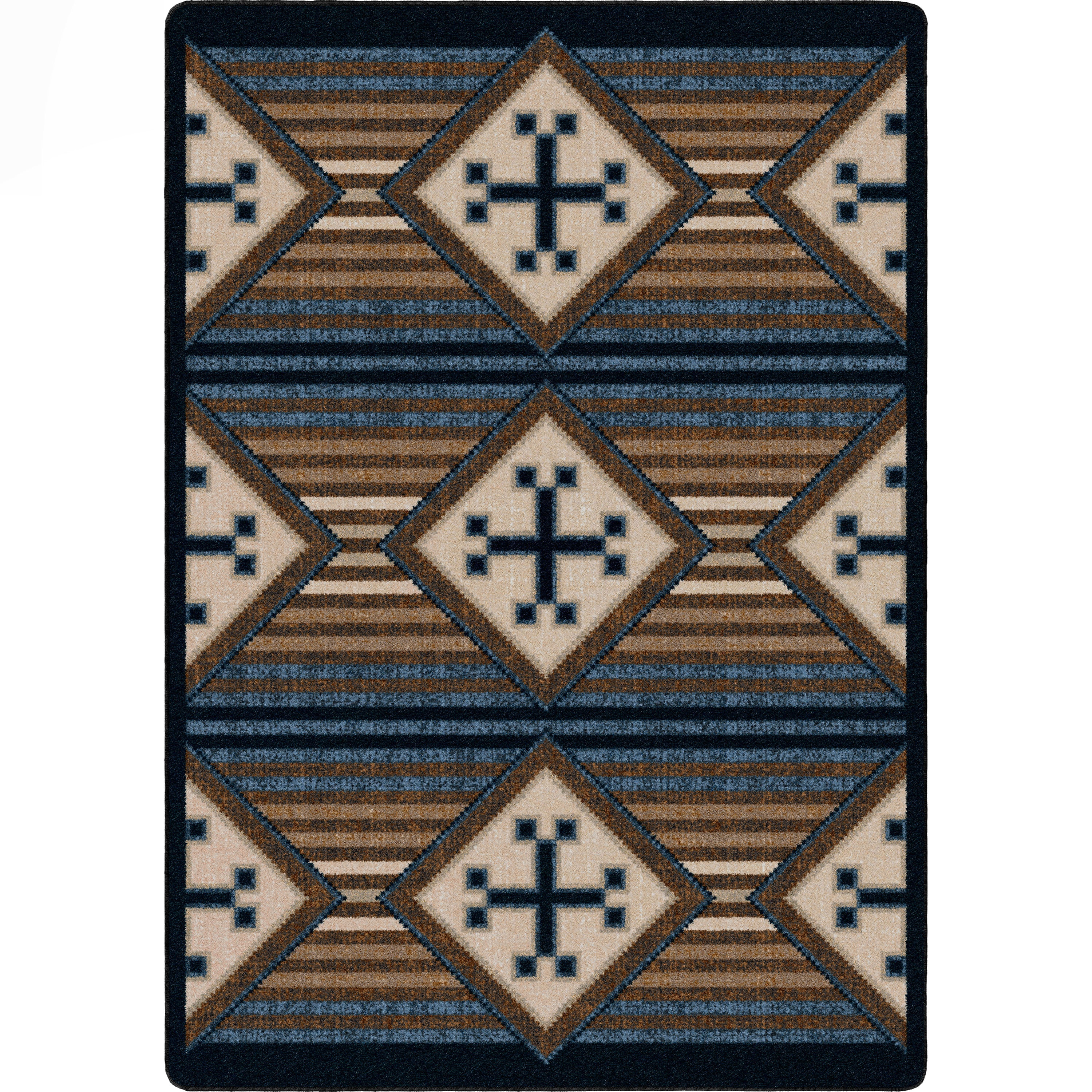American made Southwest Bison Black Russet Area Rug - Blue Mountain Brands USA