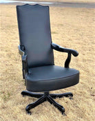 Solid Black Leather Western Office Chair - Blue Mountain Brands USA