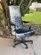 Black Peppered Cowhide Office Chair made in the USA - Blue Mountain Brands USA