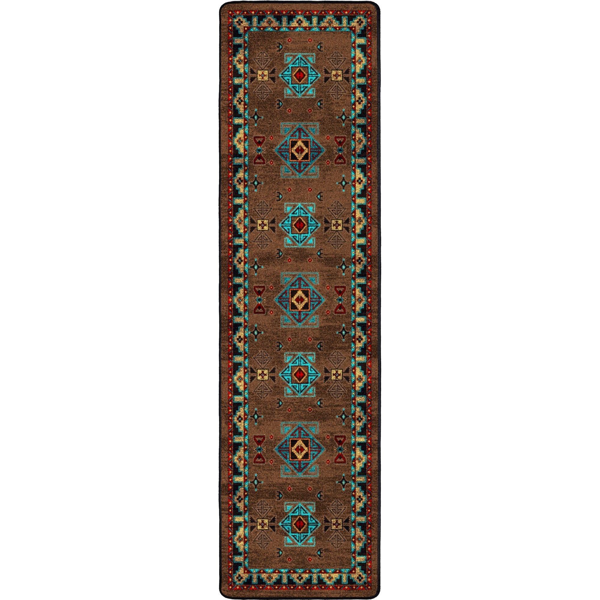 Blue Zircon Southwestern Floor Runner made in the USA - Your Western Decor