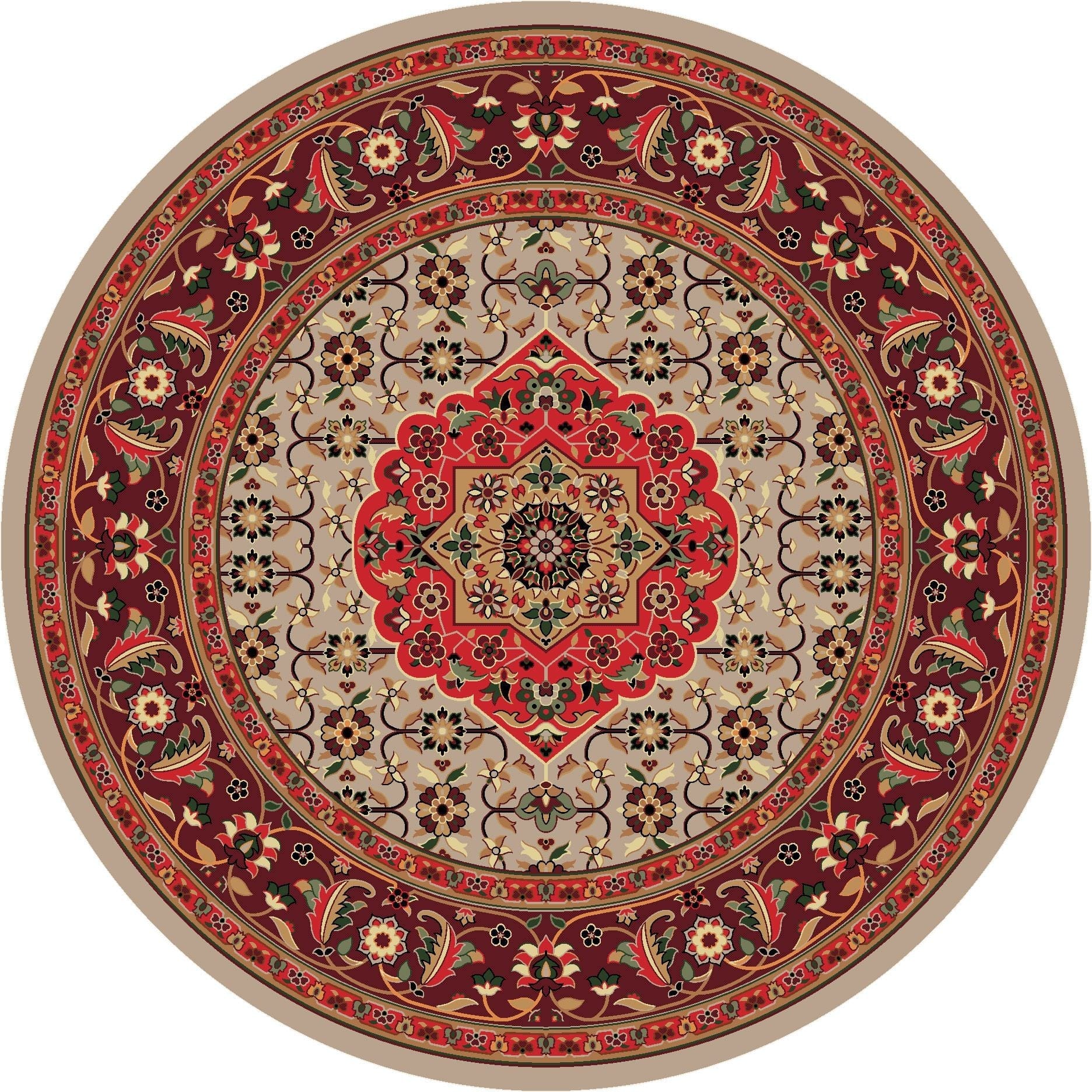 Bristol Blaze 8' Round Area Rug - Made in the USA - Your Western Decor