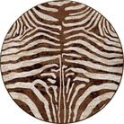 Brown Zebra Print Round Area Rug - Blue Mountain Brands USA Luxury Furnishings & Decor
