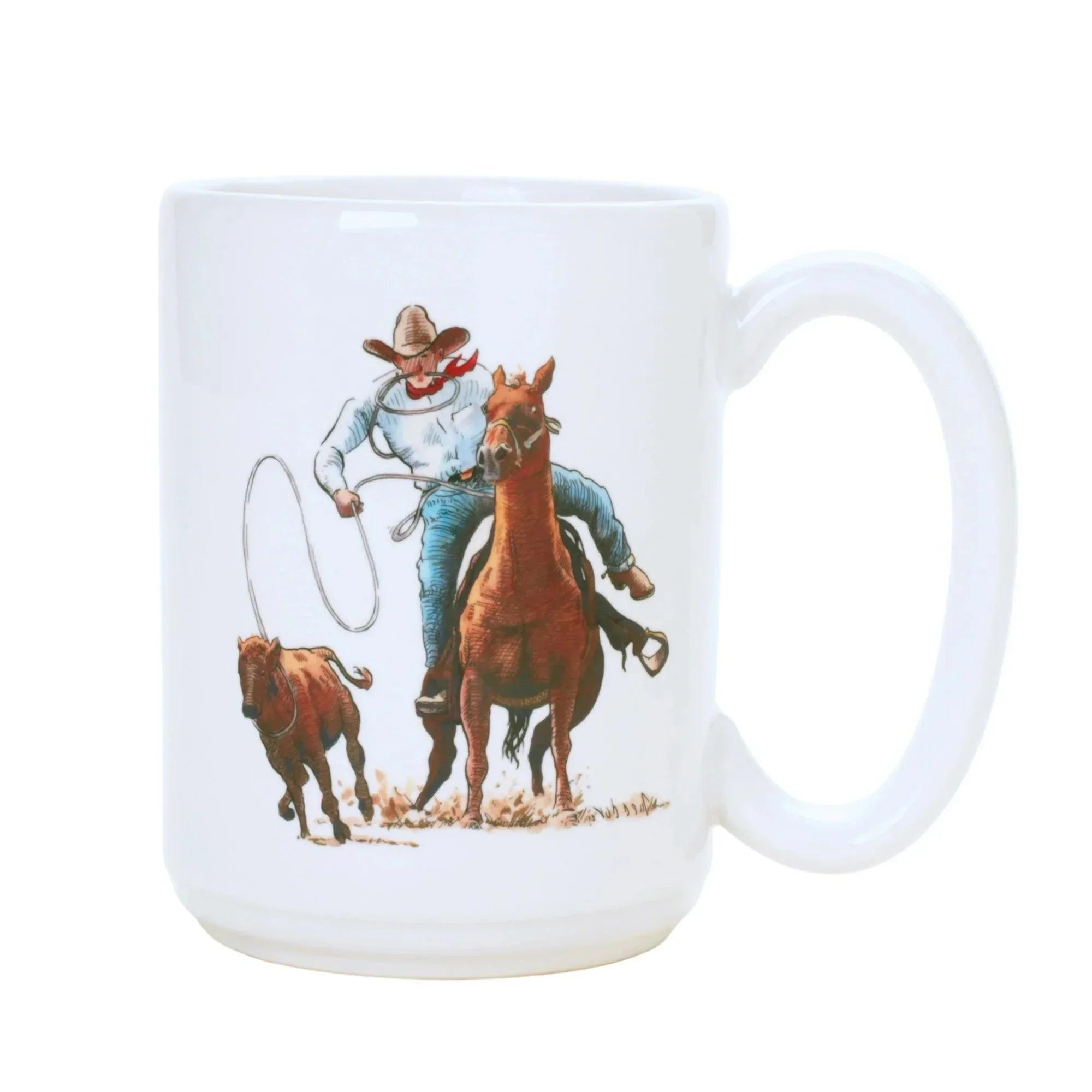 Calf Roping Art Coffee Mug made in the USA - Your Western Decor