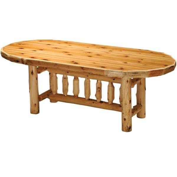 American madeOval Cedar Log Dining Table - Blue Mountain Brands USA
