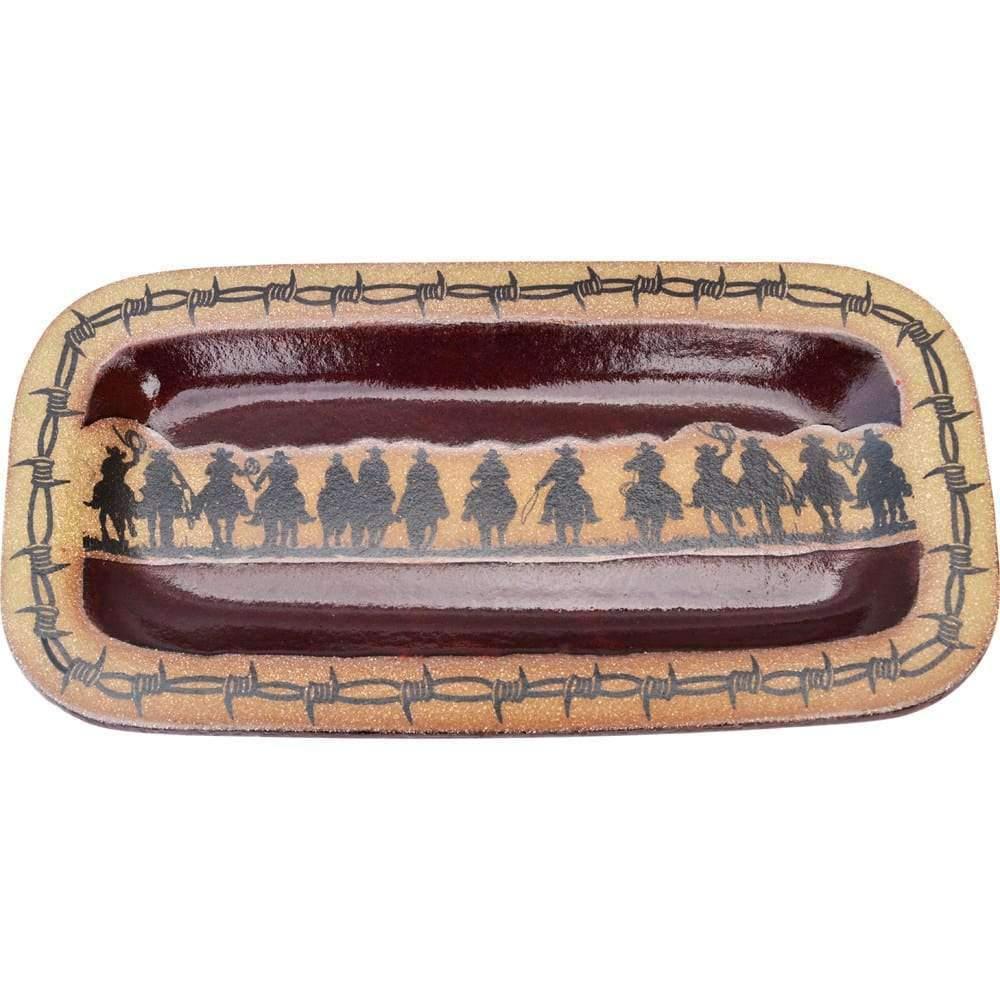 Cowboy Posse Horses Round Platter Dishes Your Western Decor, LLC