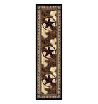 Cowhide Print & Western Star Floor Runner made in the USA - Your Western Decor