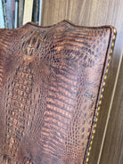 Saddle croc leather seat back office chair - Blue Mountain Brands USA